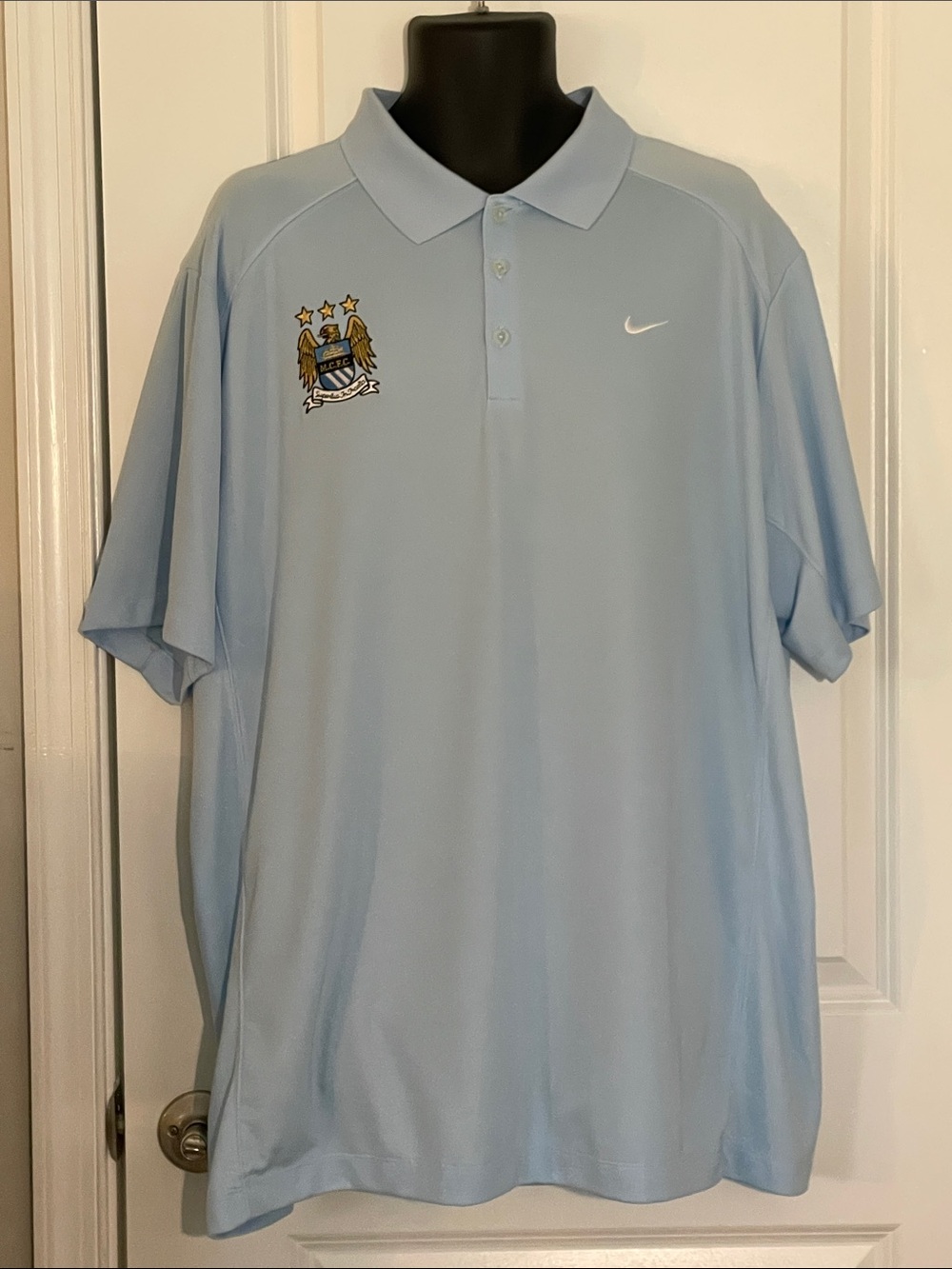 Manchester City Nike Light Blue Men's Polo with Embroidered Crest